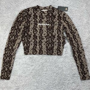 Dickies Top Womens XS NWT Cropped Long Sleeve Bodycon Streetwear Casual Grunge
